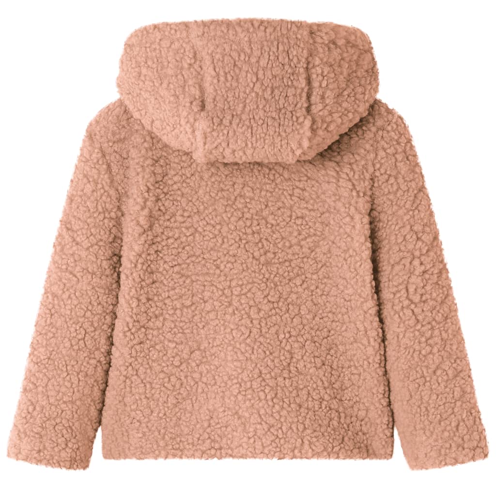 Giacca con Cappuccio da Bambina Pelliccia Sintetica Teddy Cognac 128 13872