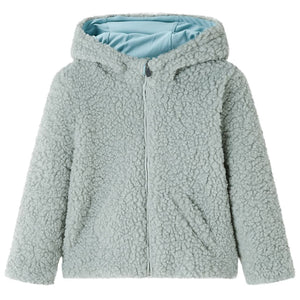 Giacca con Cappuccio Bambina Pelliccia Sintetica Teddy Verde Menta 92cod mxl 132416