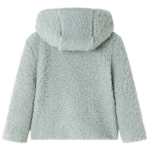 Giacca con Cappuccio Bambina Pelliccia Sintetica Teddy Verde Menta 92cod mxl 132416