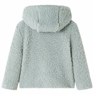 Giacca con Cappuccio Bambina Pelliccia Sintetica Teddy Verde Menta 116 13876