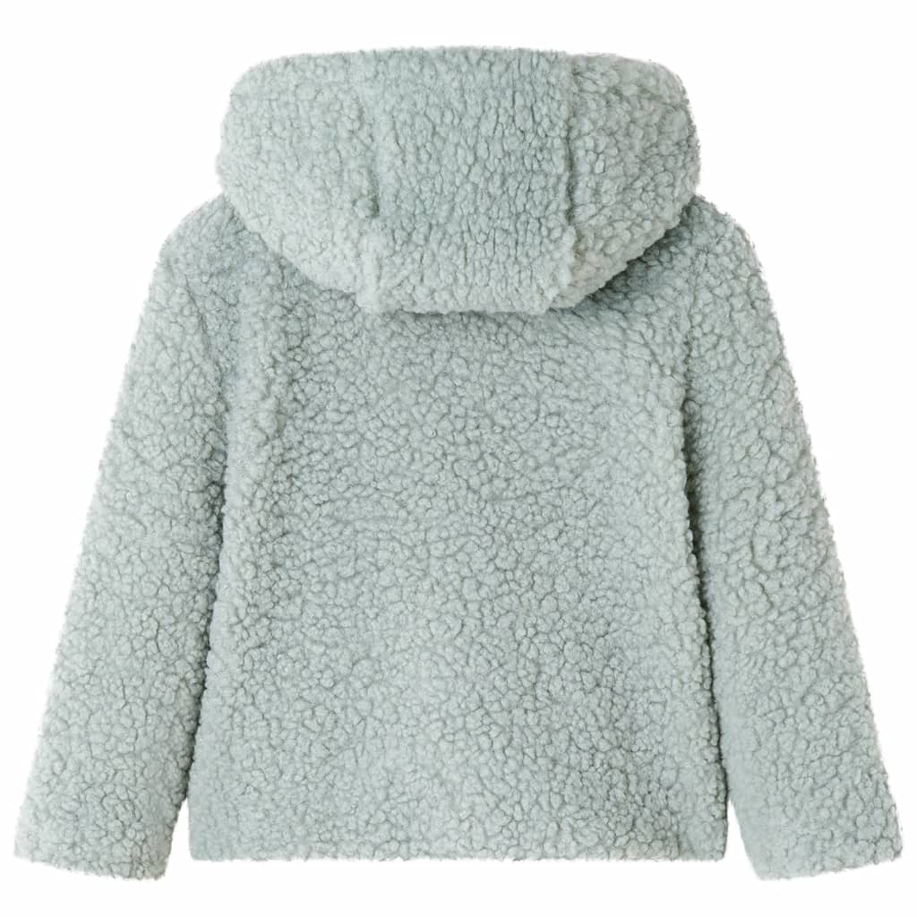 Giacca con Cappuccio Bambina Pelliccia Sintetica Teddy Verde Menta 116cod mxl 132415