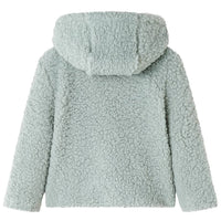 Giacca con Cappuccio Bambina Pelliccia Sintetica Teddy Verde Menta 140 13878