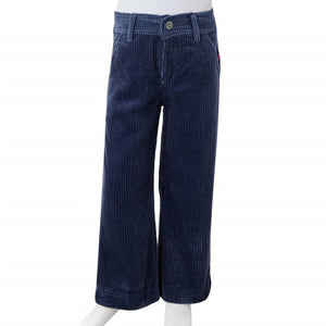 Pantaloni da Bambino in Velluto a Coste Blu Marino 104 13915