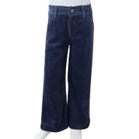 Pantaloni da Bambino in Velluto a Coste Blu Marino 116 13916