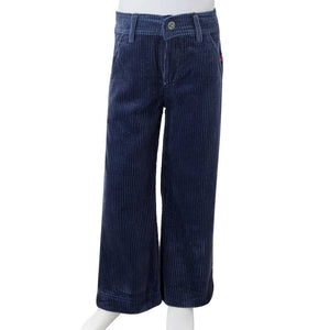 Pantaloni da Bambino in Velluto a Coste Blu Marino 116 13916