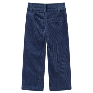 Pantaloni da Bambino in Velluto a Coste Blu Marino 128 13917