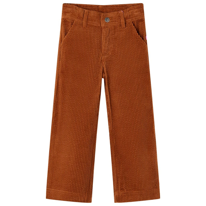 Pantaloni per Bambini in Velluto a Coste Cognac 92 13929