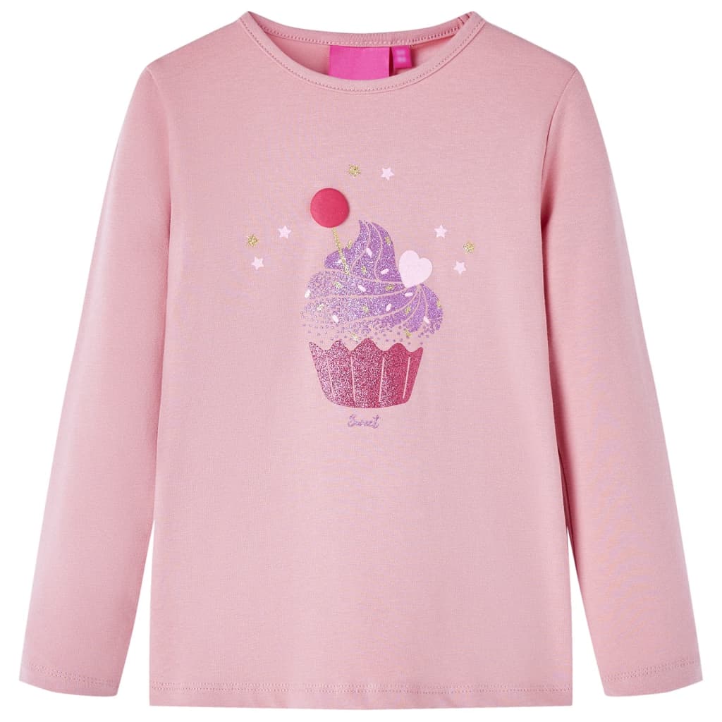 Maglietta per Bambine a Maniche Lunghe Rosa Chiaro 104cod mxl 84184