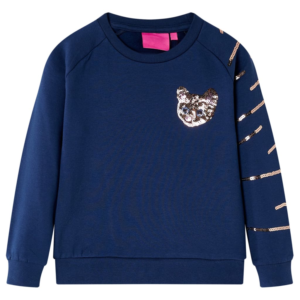 Felpa per Bambini con Paillettes Gatto Blu Marino 92 14094