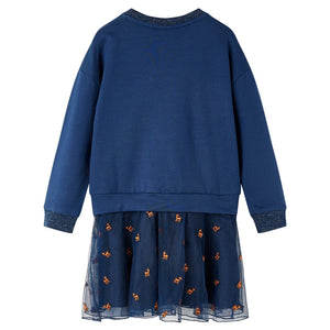 Abito da Bambina a Maniche Lunghe Blu Marino 92cod mxl 132292