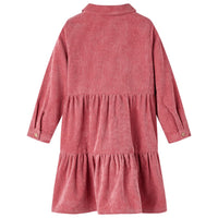 Abito da Bambina con Maniche Lunghe in Velluto a Coste Rosa Antico 128cod mxl 108163