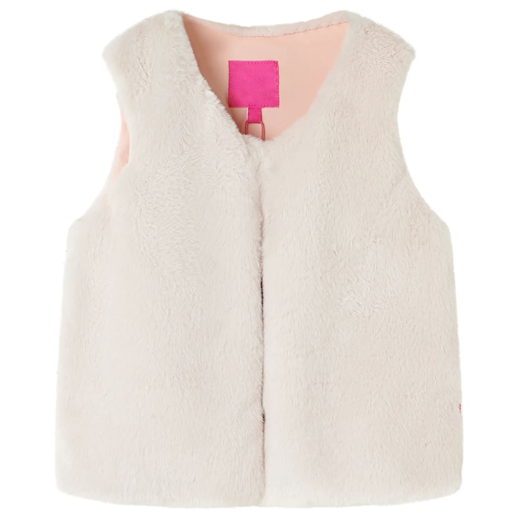 Gilet da Bambina in Pelliccia Sintetica Beige 92cod mxl 108653