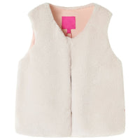 Gilet da Bambina in Pelliccia Sintetica Beige 92 14274