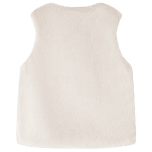 Gilet da Bambina in Pelliccia Sintetica Beige 92 14274