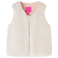 Gilet da Bambina in Pelliccia Sintetica Beige 104 14275