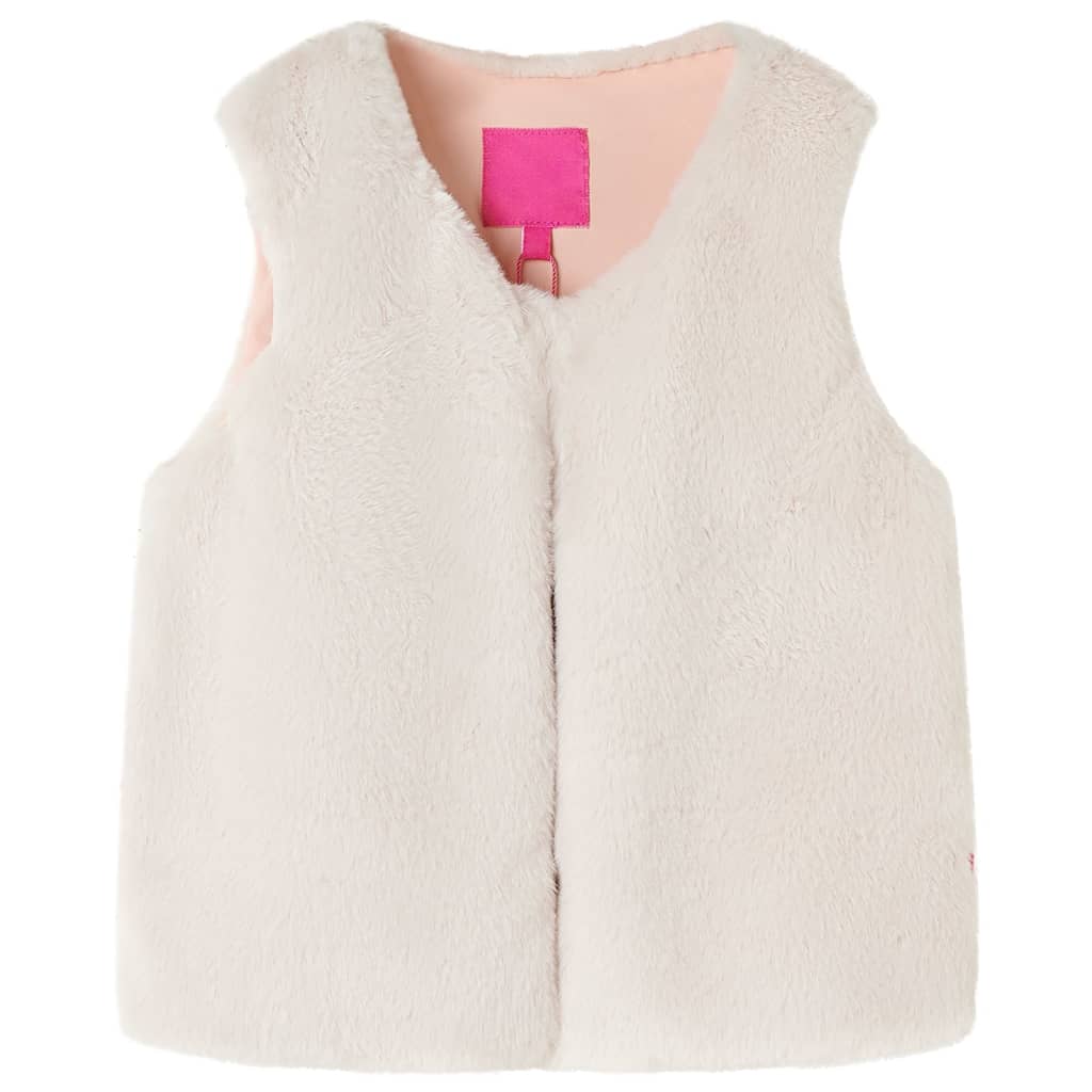 Gilet da Bambina in Pelliccia Sintetica Beige 104cod mxl 88672