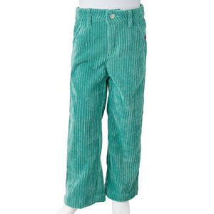 Pantaloni per Bambini in Velluto a Coste Verde Menta 140 14368