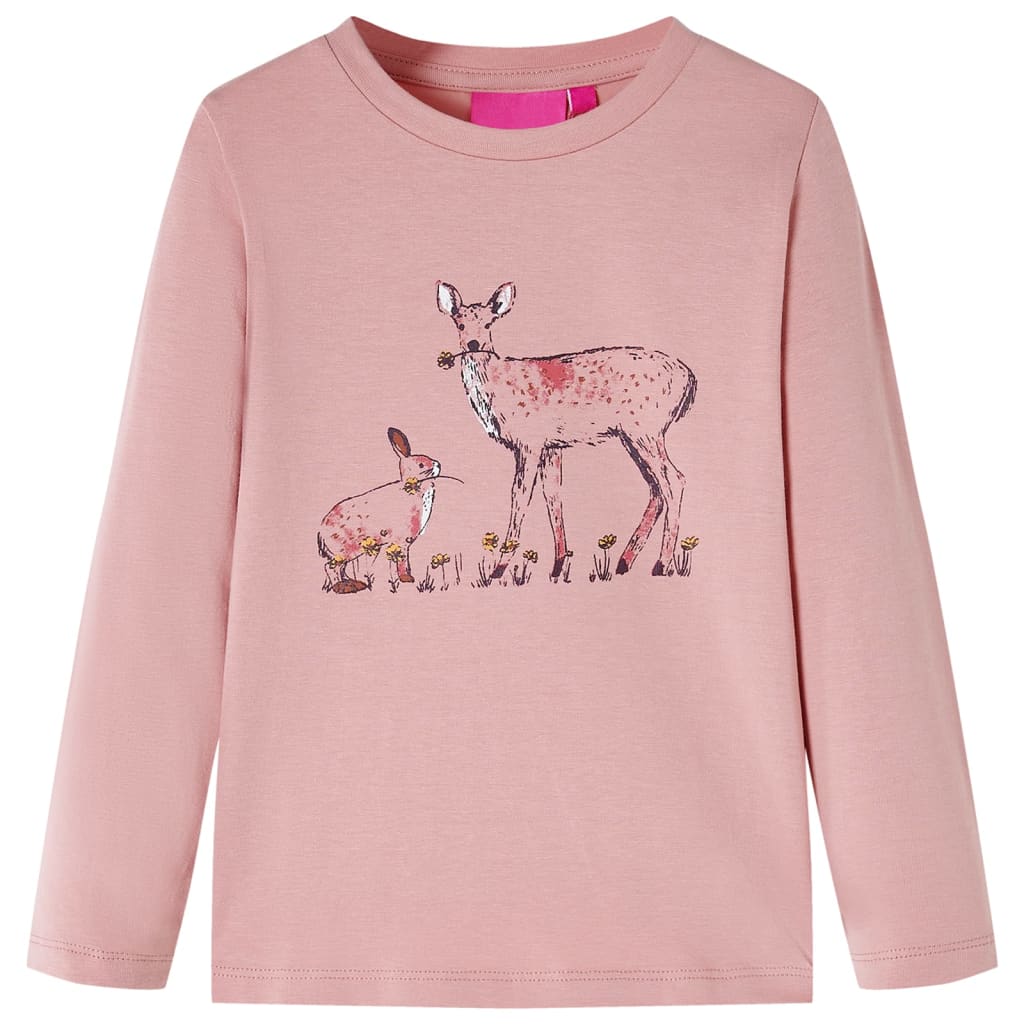 Maglietta da Bambina a Maniche Lunghe Rosa 140cod mxl 84435