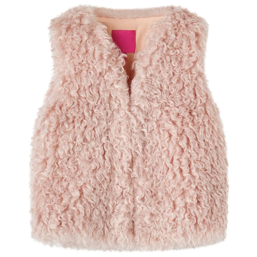 Gilet da Bambina in Pelliccia Sintetica Rosa Chiaro 92 14394