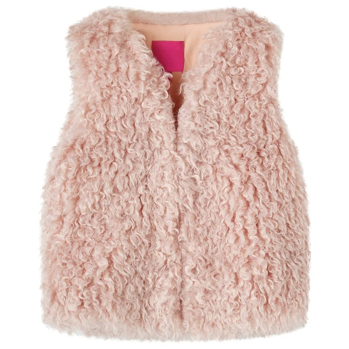 Gilet da Bambina in Pelliccia Sintetica Rosa Chiaro 92 14394