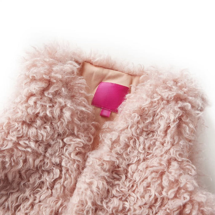 Gilet da Bambina in Pelliccia Sintetica Rosa Chiaro 92 14394