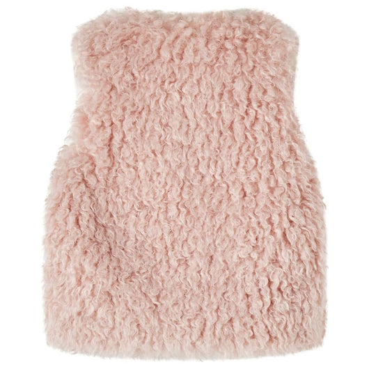 Gilet da Bambina in Pelliccia Sintetica Rosa Chiaro 104 14395