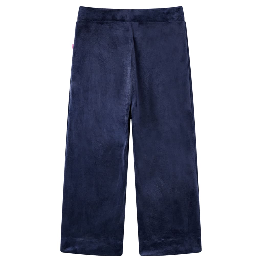 Pantaloni da Bambino in Velluto Blu Scuro 116 14401