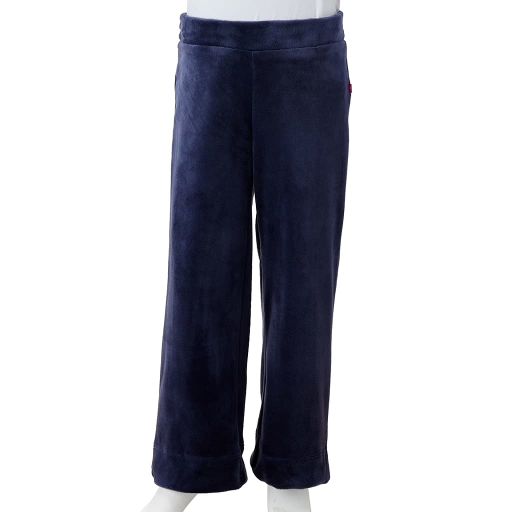 Pantaloni da Bambino in Velluto Blu Scuro 116 14401