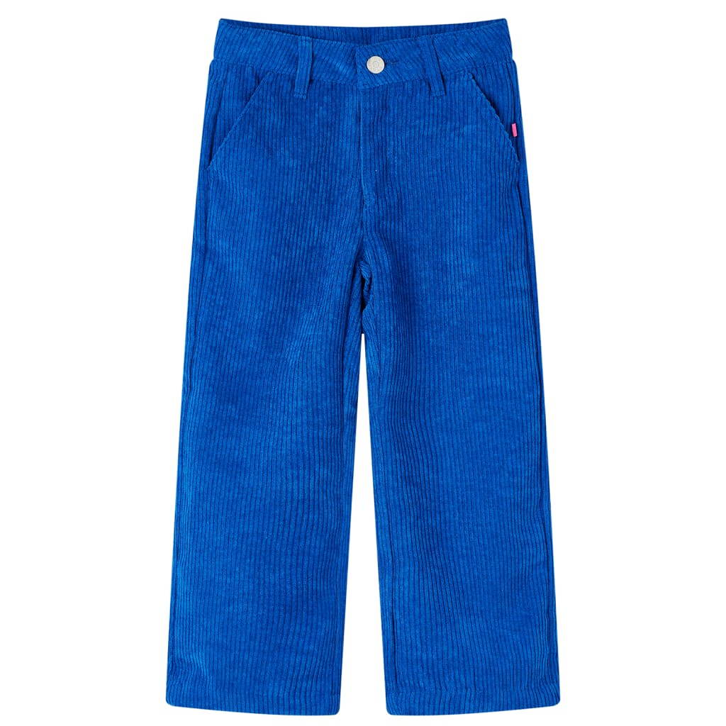 Pantaloni per Bambini in Velluto a Coste Blu Cobalto 92 14419