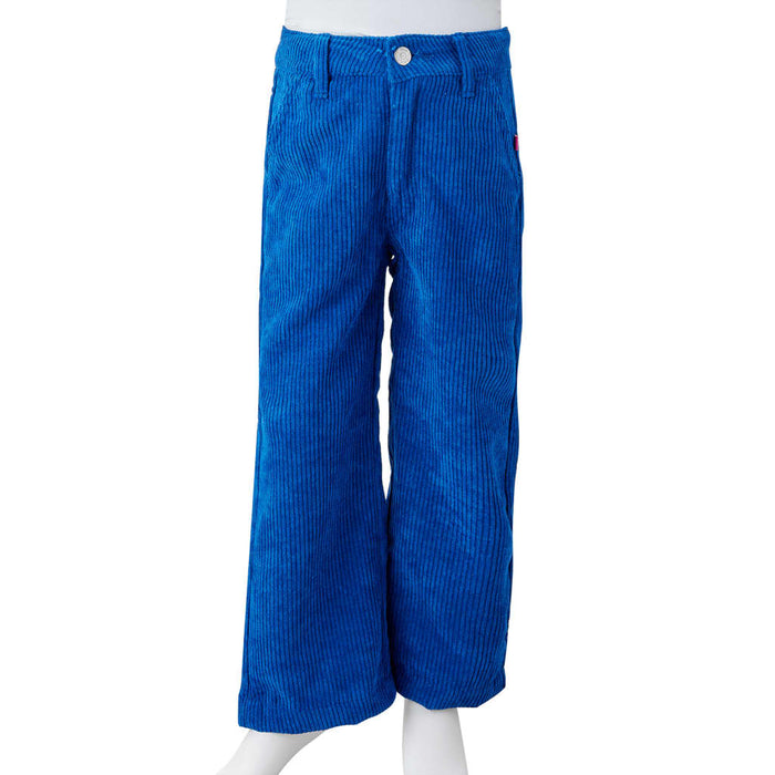 Pantaloni per Bambini in Velluto a Coste Blu Cobalto 92 14419