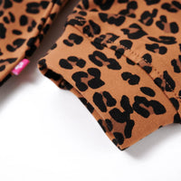 Felpa da Bambina con Stampa Leopardata Cognac Chiaro 128 14472