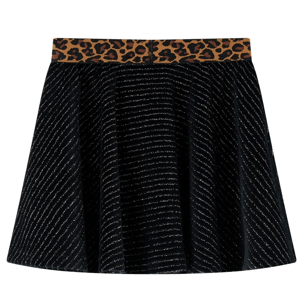 Gonna da Bambina con Vita Leopardata Nera 104 14480