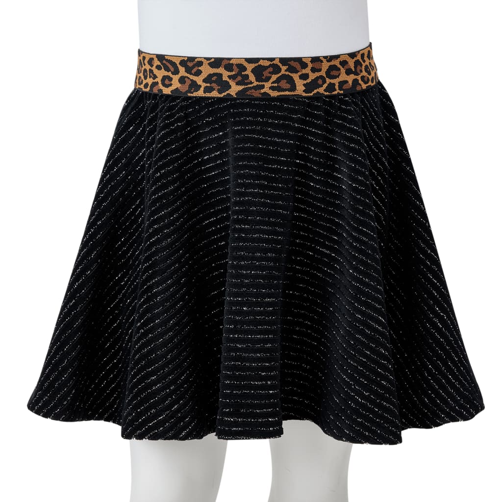 Gonna da Bambina con Vita Leopardata Nera 104 14480