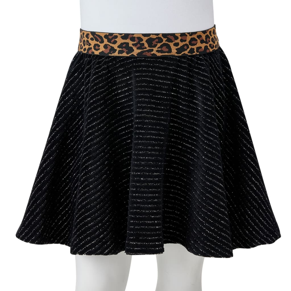 Gonna da Bambina con Vita Leopardata Nera 128 14482