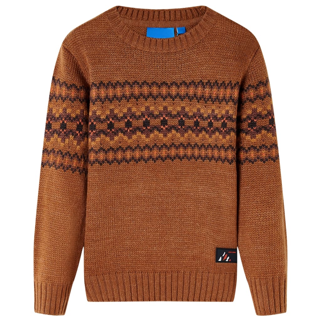 Maglione per Bambini Lavorato a Maglia Cognac 128 14492