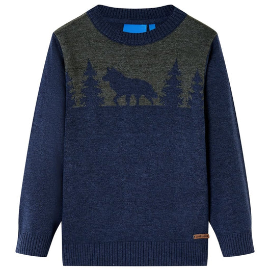 Maglione per Bambini Lavorato a Maglia Blu Marino 116 14501