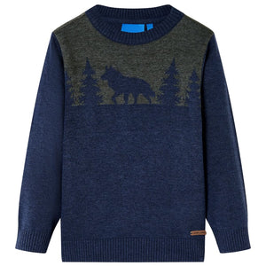 Maglione per Bambini Lavorato a Maglia Blu Marino 140 14503