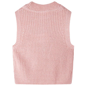 Gilet da Bambina Lavorato a Maglia Rosa Chiaro 92 14509