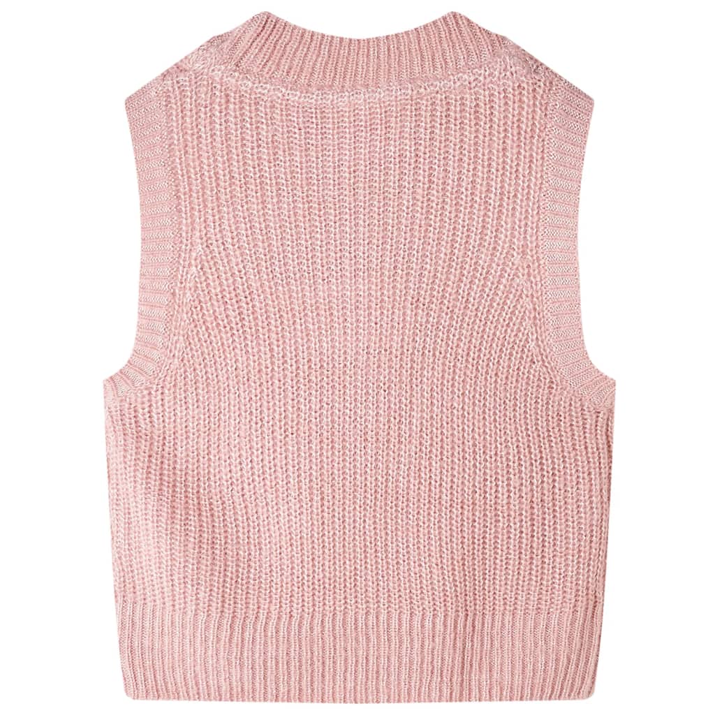 Gilet da Bambina Lavorato a Maglia Rosa Chiaro 104 14510