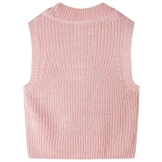 Gilet da Bambina Lavorato a Maglia Rosa Chiaro 116 14511