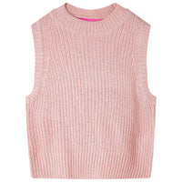 Gilet da Bambina Lavorato a Maglia Rosa Chiaro 128 14512