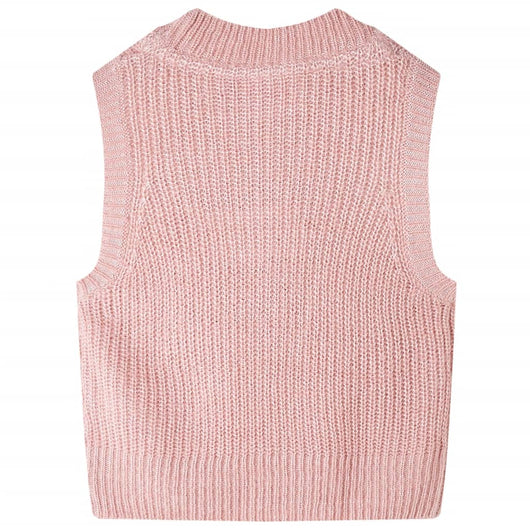 Gilet da Bambina Lavorato a Maglia Rosa Chiaro 140cod mxl 108460