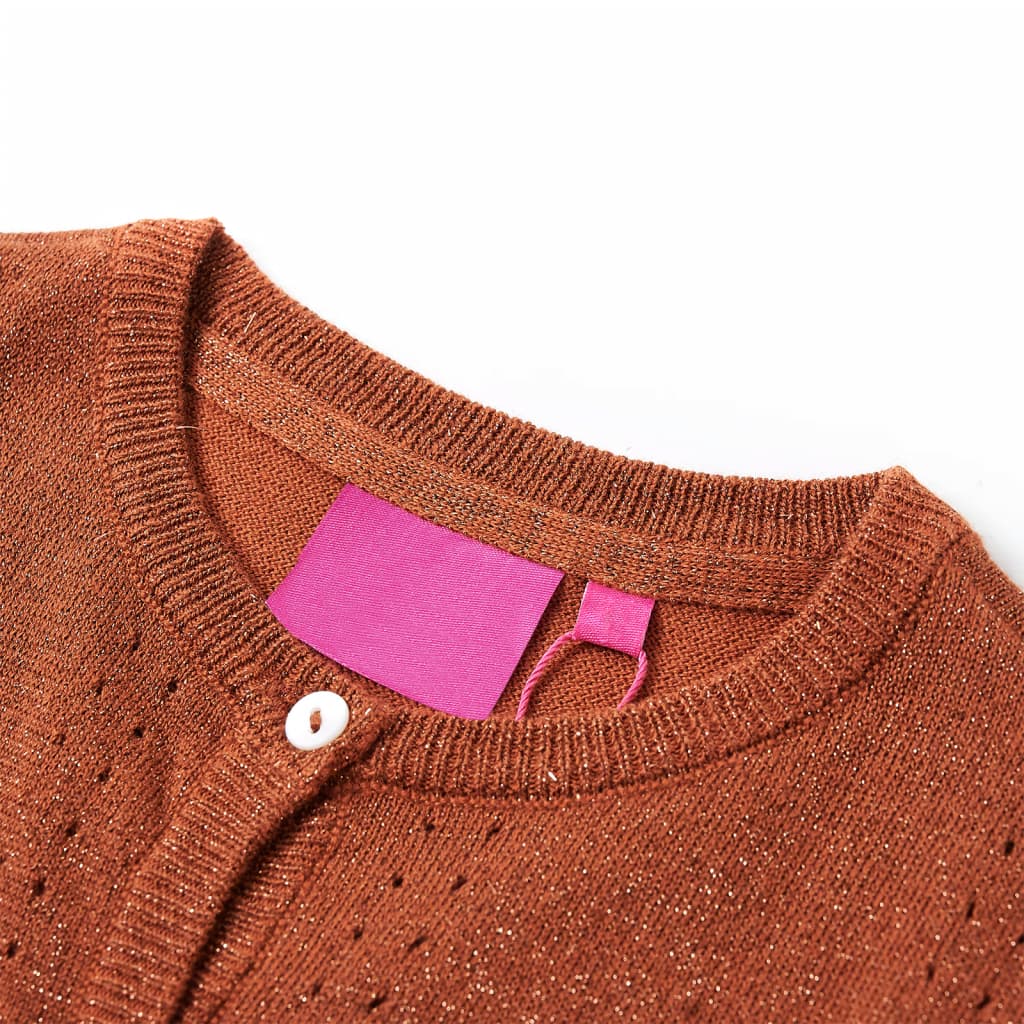 Cardigan da Bambina Lavorato a Mano Cognac 92 14514