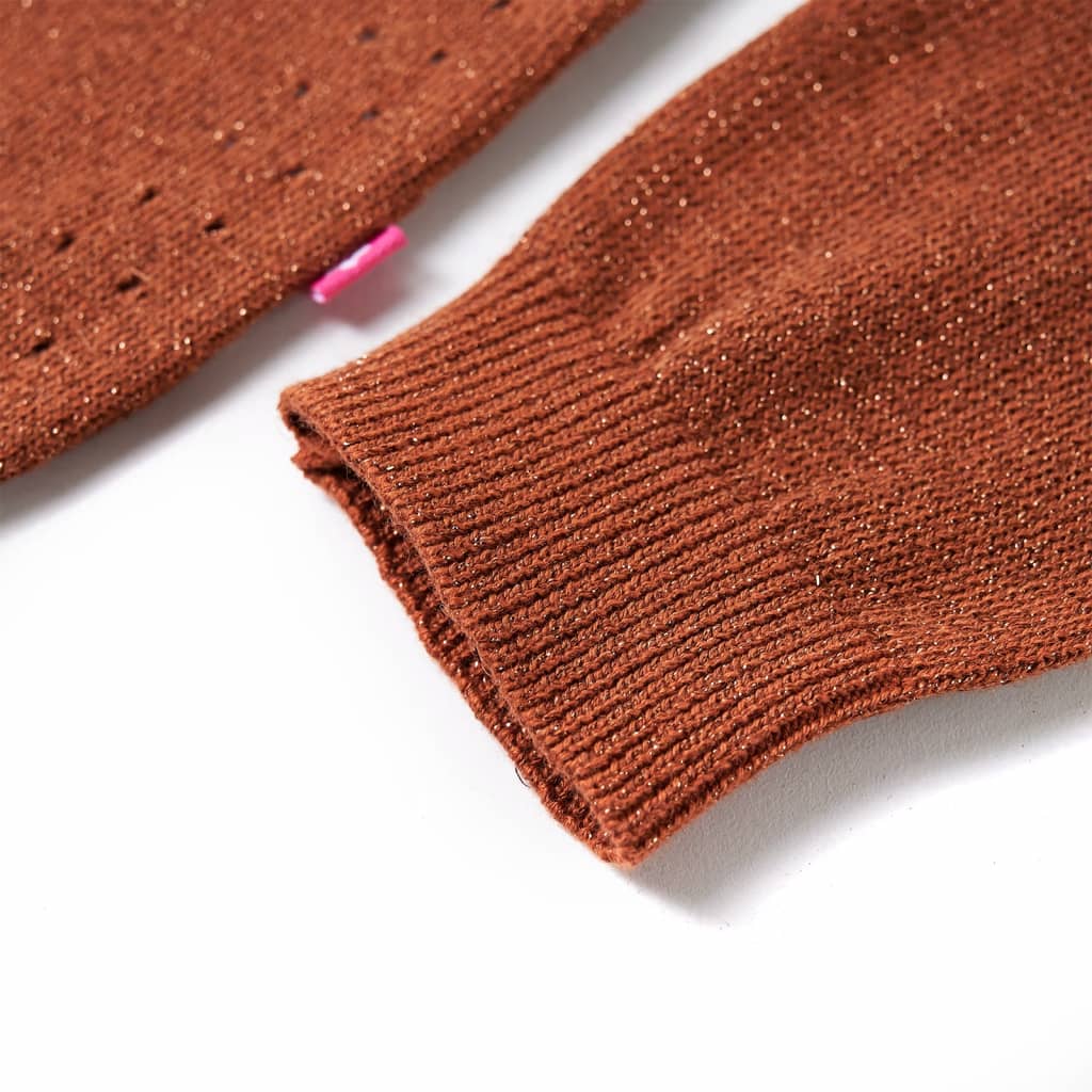 Cardigan da Bambina Lavorato a Mano Cognac 92 14514