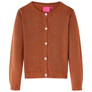 Cardigan da Bambina Lavorato a Mano Cognac 104 14515