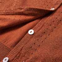 Cardigan da Bambina Lavorato a Mano Cognac 140 14518