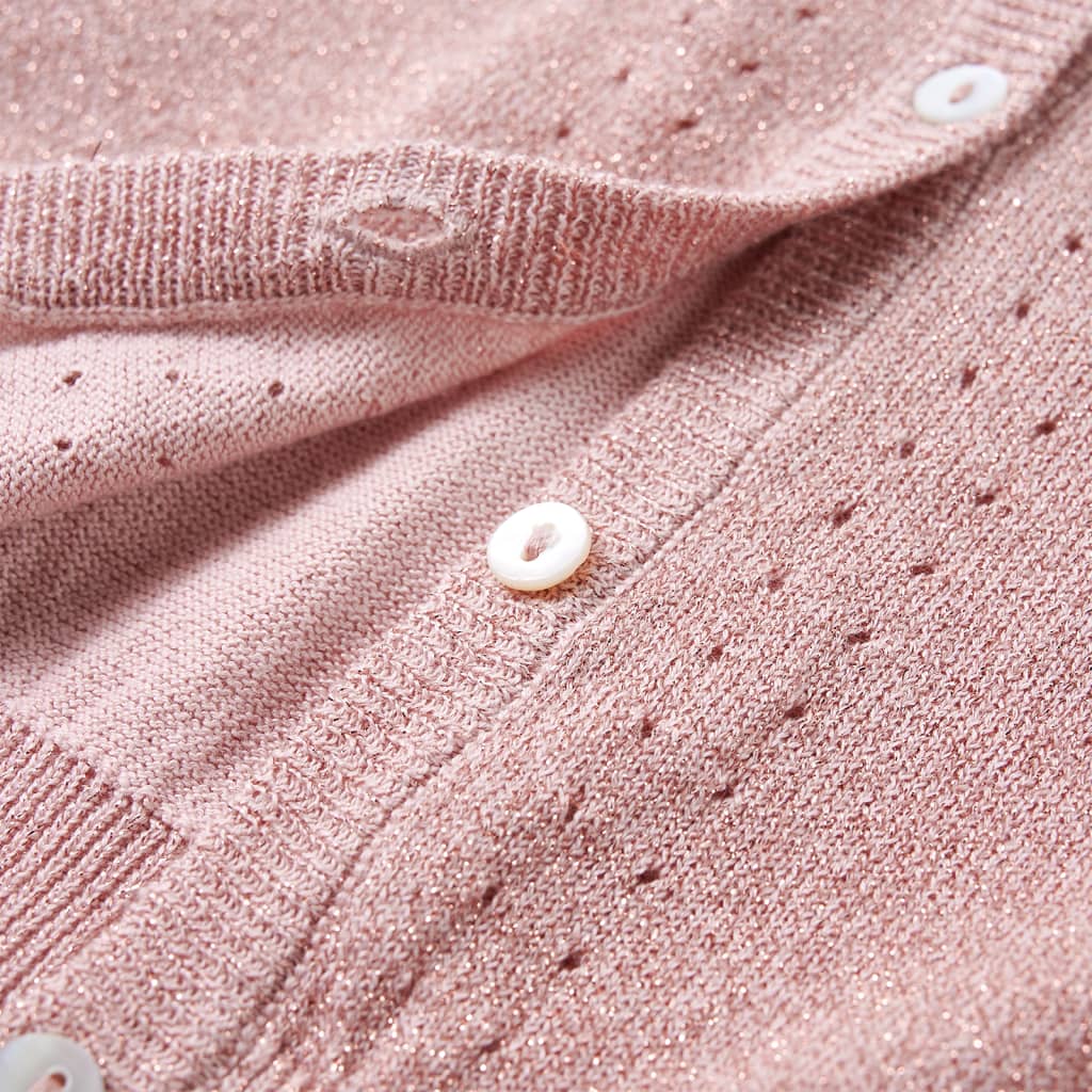 Cardigan da Bambina Lavorato a Maglia Rosa Tenue 104 14520