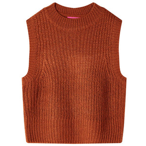 Gilet per Bambini Lavorato a Maglia Cognac 92 14539