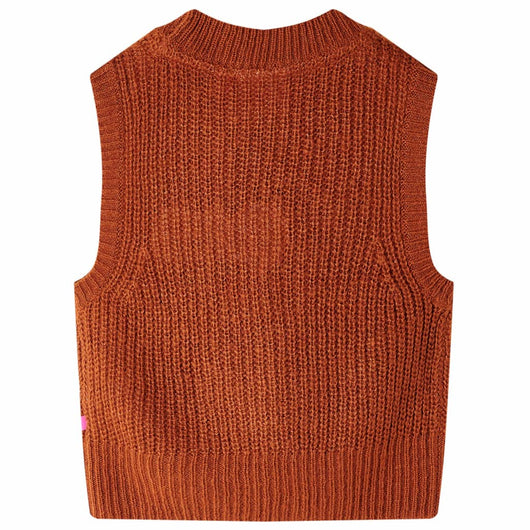 Gilet per Bambini Lavorato a Maglia Cognac 104cod mxl 132419