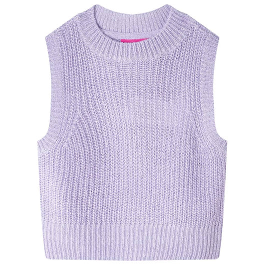 Gilet da Bambina Lavorato a Maglia Lilla Chiaro 104 14545